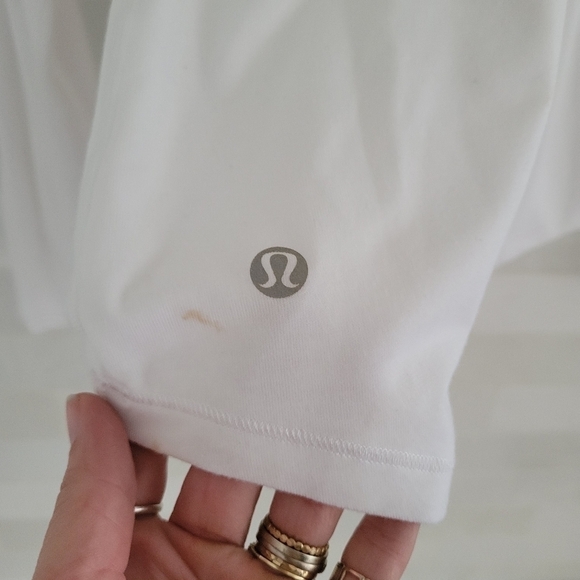 Lululemon Digni Tee Long Sleeve Top Shirt White Tonka Stripe Jersey Knit Soft - Picture 6 of 8